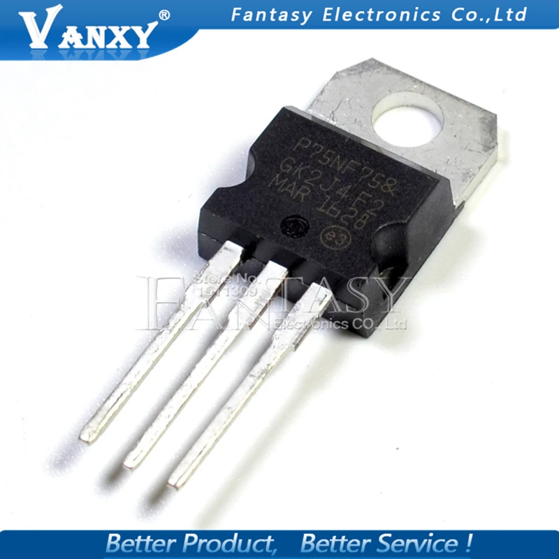 100 шт. STP75NF75 TO 220 P75NF75 TO220 75NF75 Новый MOS FET транзистор|Транзисторы| |