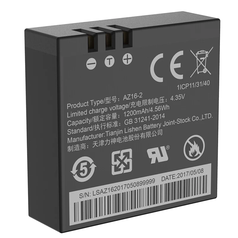 Новый 3 85 v 1400mAH оригинальный XIAO MI YI II 4K аккумулятор AZ16 1 + для спортивной экшн камеры