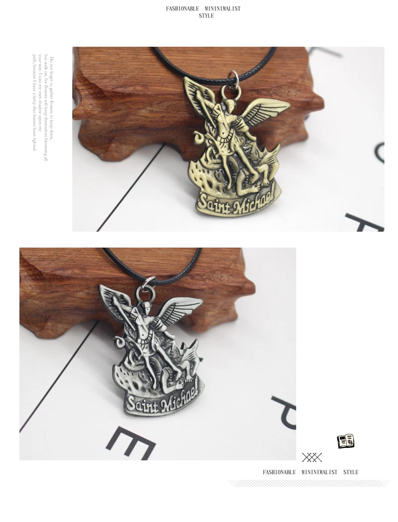 Новые Библия Ангел Saint Michael кулон St. Майкл молиться для нас Подвески и Ожерелья 3D Архангел Крылья Ангела греческие Цепочки и ожерелья