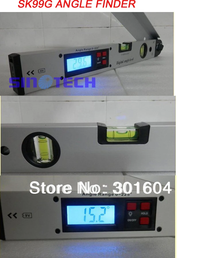 Бесплатная доставка 400 мм Цифровой Угол Finder метр транспортир Дух Уровень 0 ~ 225