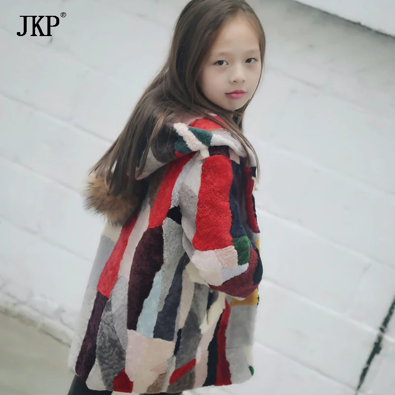 Шуба из овечьей кожи для мальчиков и девочек теплая хлопковая куртка зима 2018 |