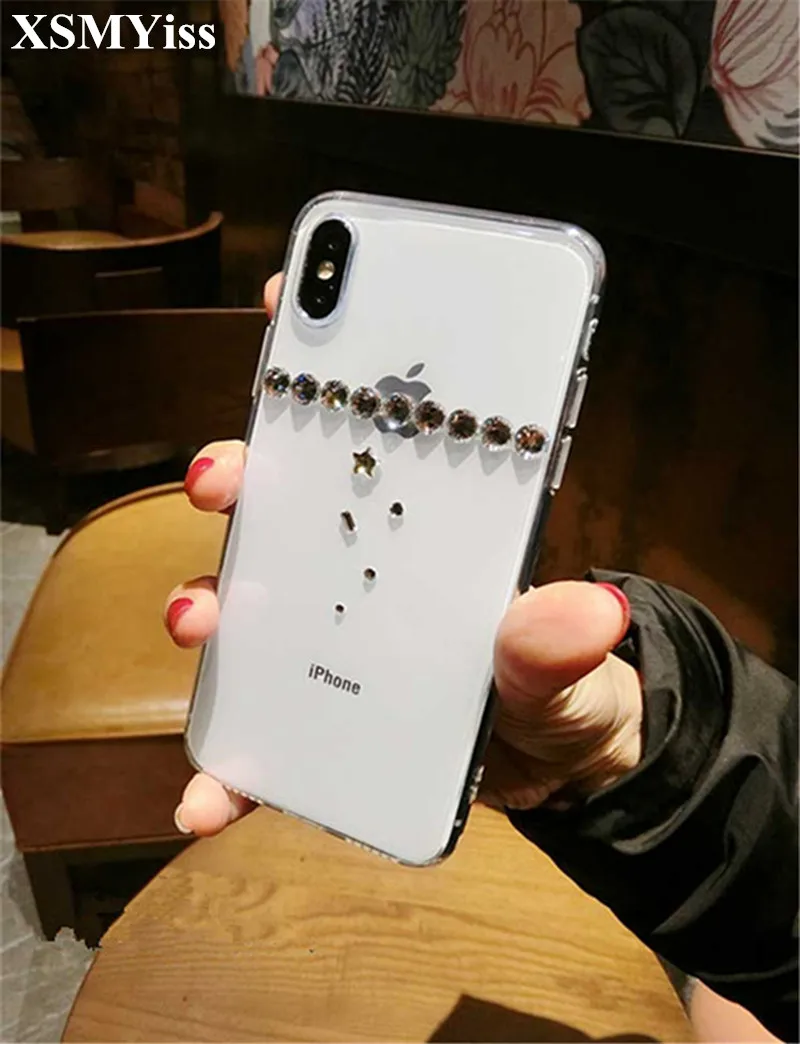 Модный Блестящий мягкий прозрачный чехол со стразами для телефона Xiaomi Redmi 5 6 4X 4A 6A