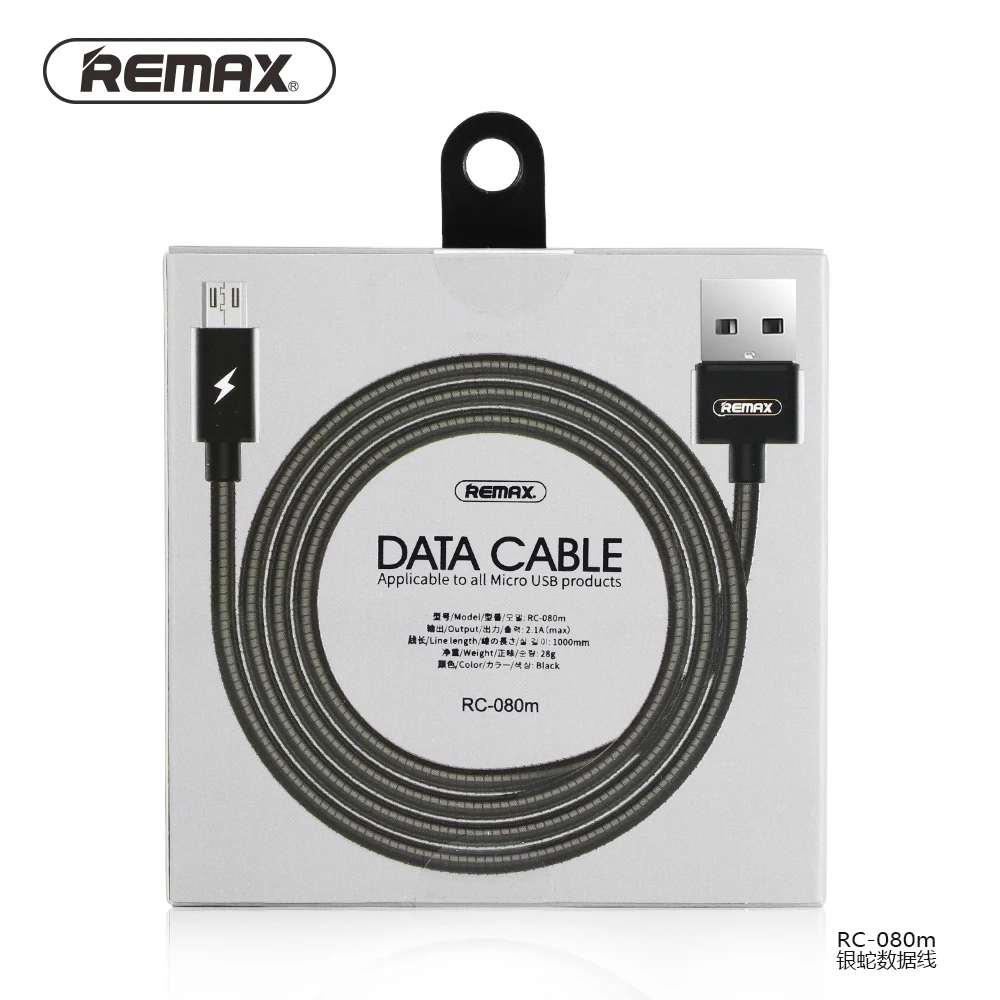 Металлический пружинный Micro USB кабель Remax для синхронизации данных зарядное