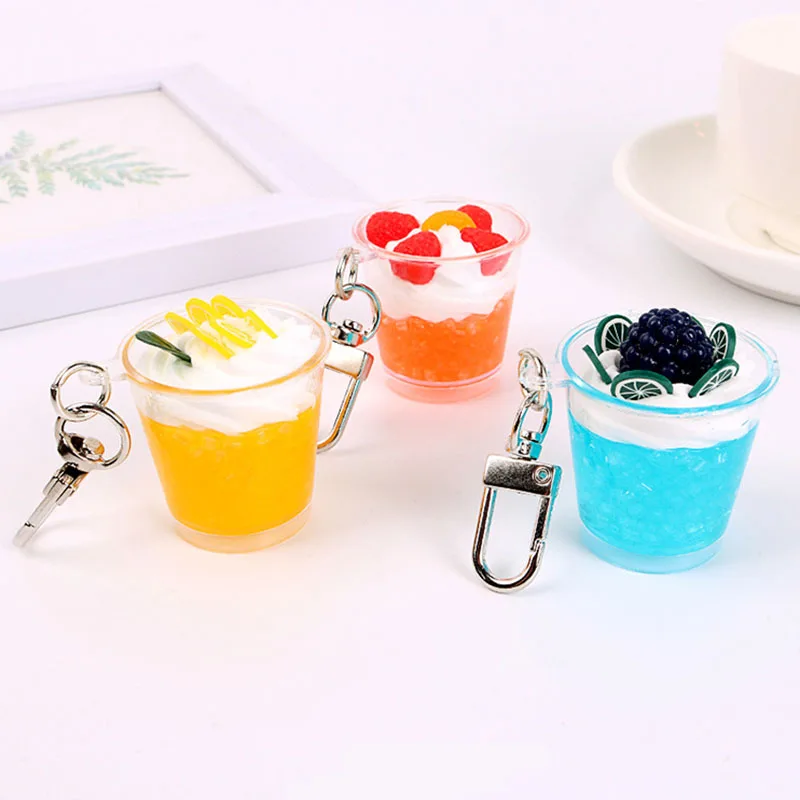 Брелок для ключей с имитацией еды мороженого женщин и мужчин из акрила ручной
