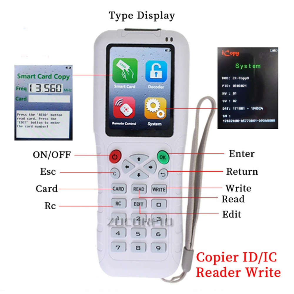 RFID NFC карточный копировальный считыватель писатель Дубликатор английский более Частотный программатор для IC ID карт