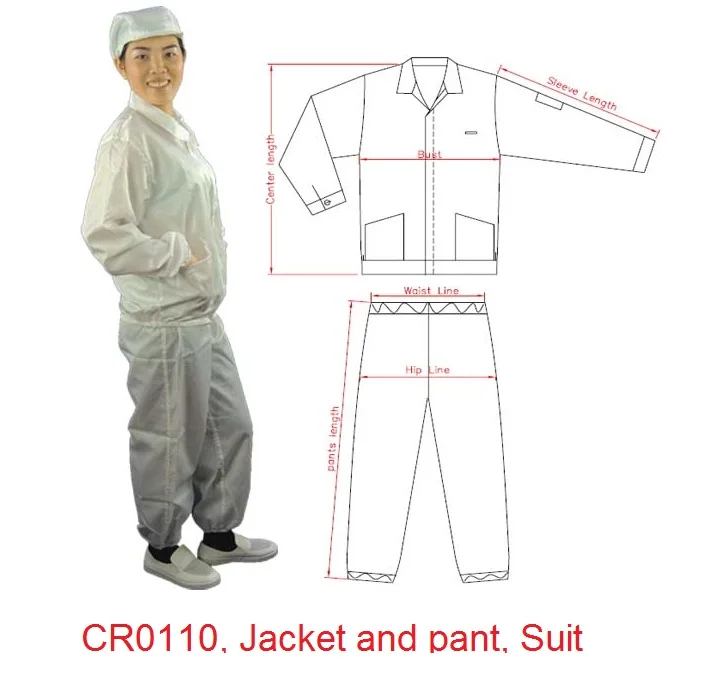 CR0110 Jacket suit Антистатические Рабочие Комбинезоны лабораторное пальто хлопок рубашка Поло рубашка безопасности защитный костюм специальная одежда - Цвет: CR0110 Jacket suit
