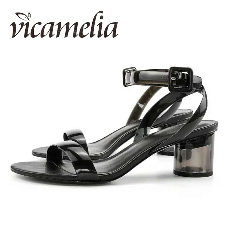 Vicamelia/сандалии из пвх на прозрачном каблуке женская прозрачная Классическая