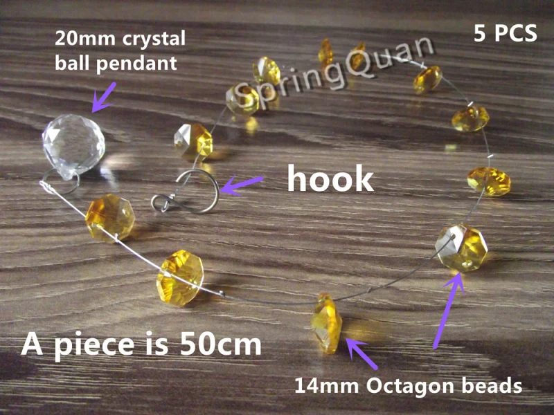 SpringQuan 5 шт. высококачественные Восьмиугольные украшения-бисер цветной