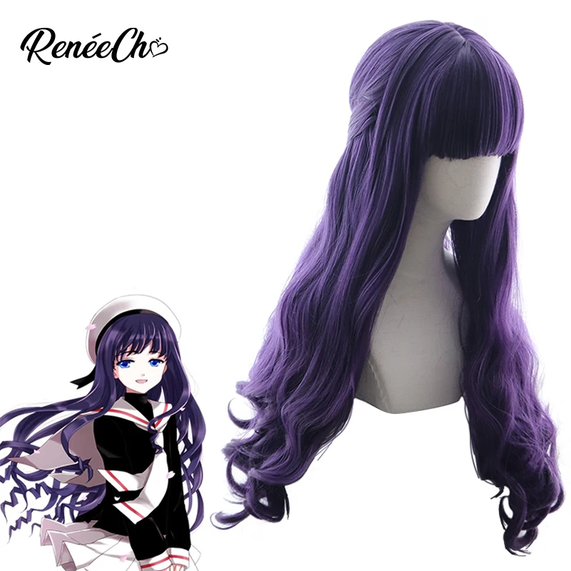 Reneecho Cardcaptor Sakura Tomoyo Daidouji парик длинный фиолетовый волнистый карточка Captor Аниме