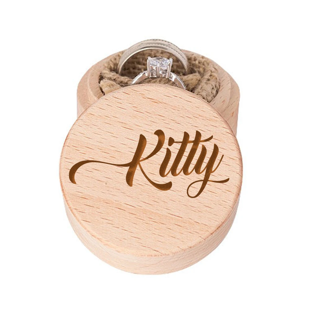 Деревянная коробка для свадебных колец с надписью на заказ | Дом и сад