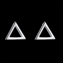 Женские Треугольные сережки гвоздики с посеребренным покрытием