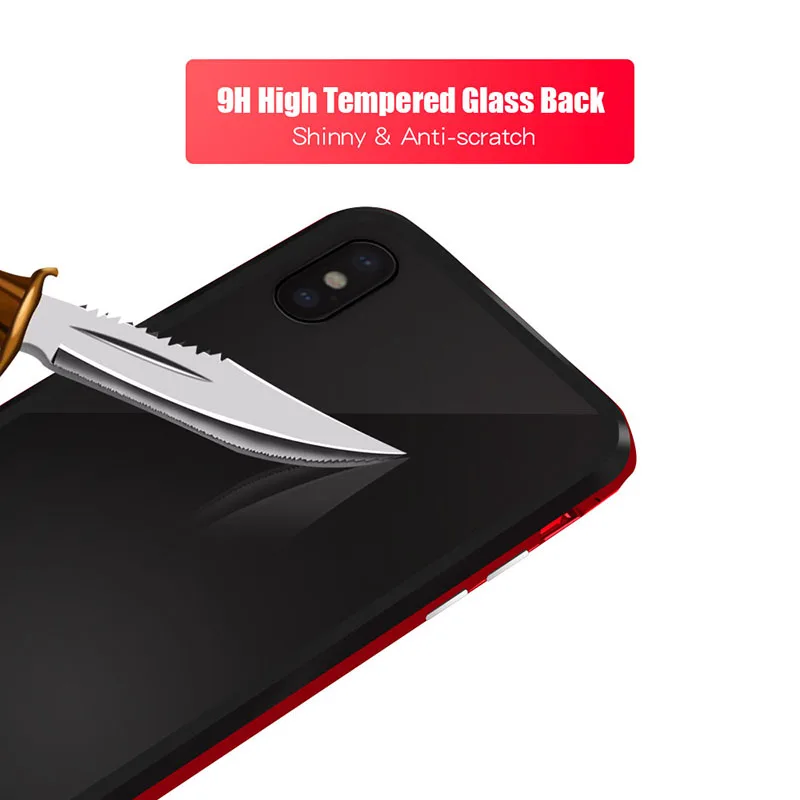 200 шт. чехол для iPhone X XR XS MAX 6 6S 7 8 Plus, мультимагнитный чехол 2 поколения с адсорбцией, чехол из закаленного стекла, DHL
