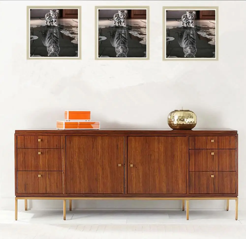 Алмазная живопись 5D сделай сам животные вышивка кошка из кристаллов Мозаика