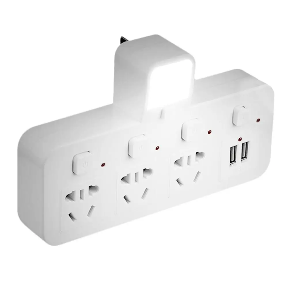 4 sockets Многофункциональный адаптер питания розетка прикроватная Спальня переключатель ночного освещения USB Lightningproof настенная розетка адаптер зарядки - Испускаемый цвет: 4 sockets