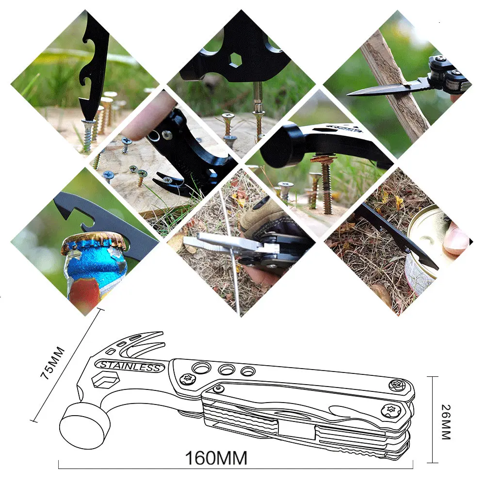 Многофункциональные плоскогубцы многофункциональный молоток для кемпинга