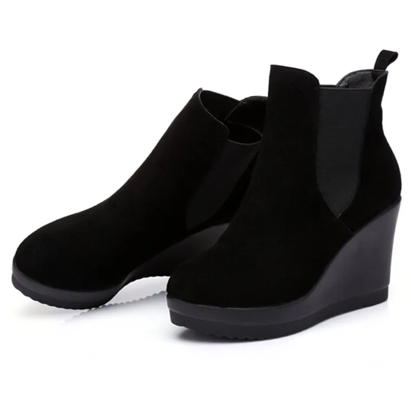 Ankle Heel Boots antumn/winter Style For Women Wedges Boot Women's Shoes Q6718 | Обувь