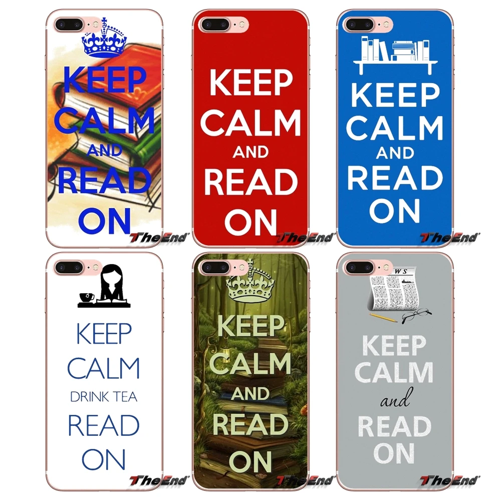 Мягкий чехол для Samsung Galaxy S3 S4 S5 MINI S6 S7 edge S8 Plus Note 2 3 4 5 Grand Core Prime Keep calm и Read On art Print|for