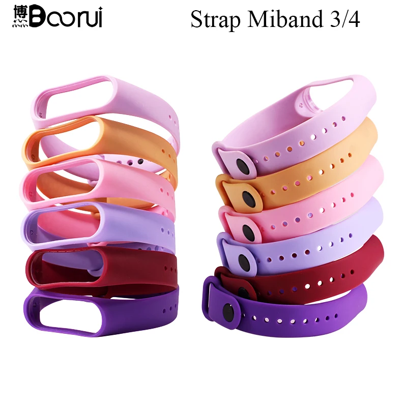 BOORUI mi band 4 ремешка модный новейший mi band 3 ремешок силиконовый водонепроницаемый ремешок Замена для xiaomi mi band 3 4 band