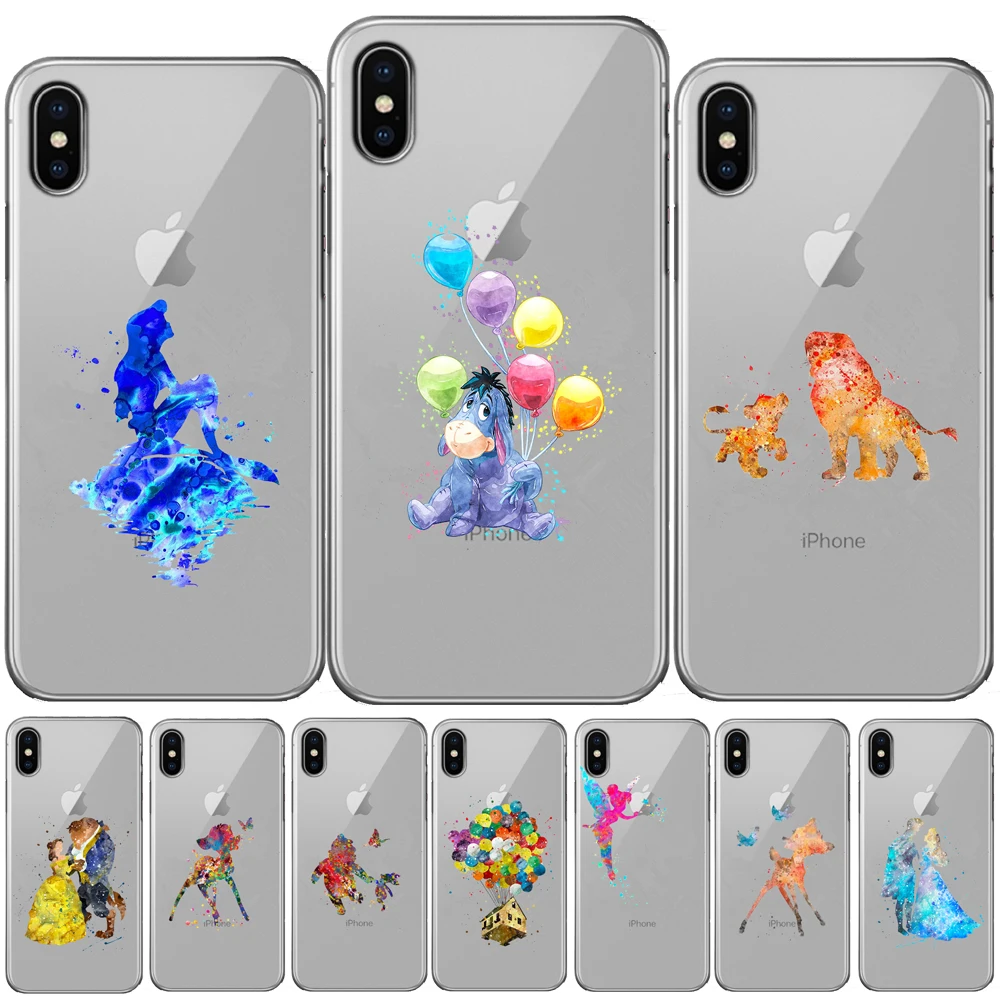 Акварельный Tinkerbell Русалка олень принцесса Мягкий ТПУ силиконовый чехол для iPhone X
