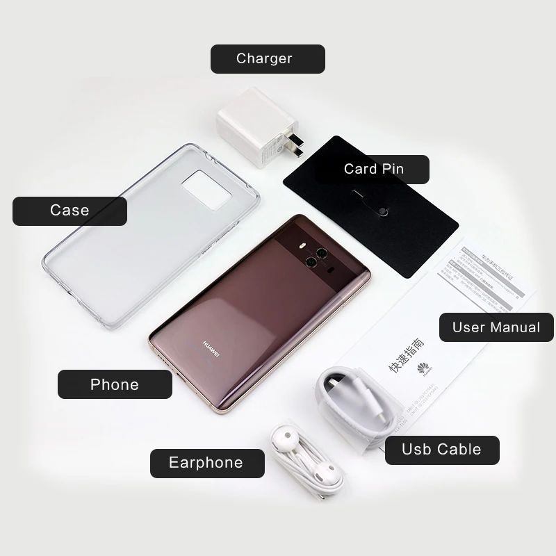 Оригинальные huawei mate 10 сотовые телефоны Kirin 970 Восьмиядерный Android 8 0 сканер