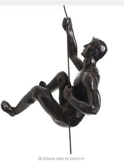 

A modern Home American retro sculpture climbing character wall ofing TV wall hanging modern household decoration