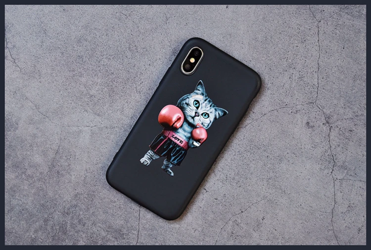 Matte phone cases for iphone X XR XS Max Cartoon Panda rabbit Soft TPU case For 6 6s 7 8 plus back cover |