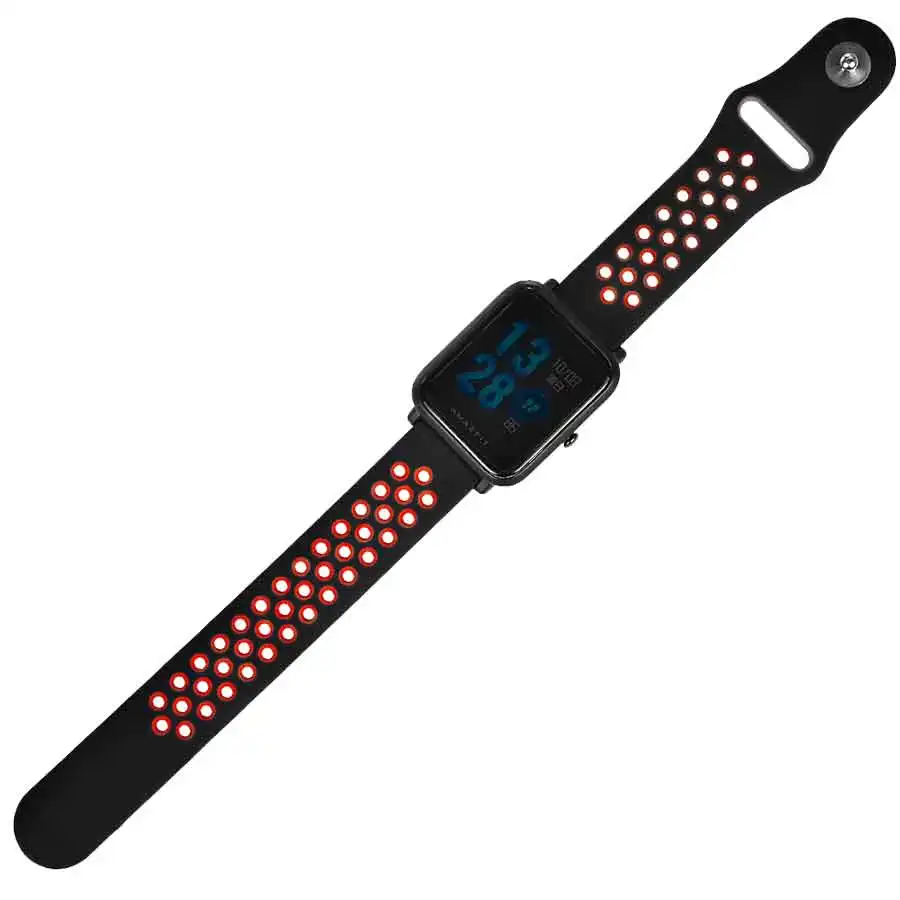 B red Для Amazfit ремешок Bip силиконовый ремешок для Xiaomi Huami Amazfit браслет для Huami Amazfit Bip бит ремешок 20 мм - Цвет: B red