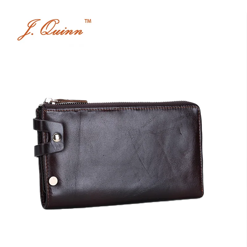 Мужской деловой клатч J.Quinn кошелек на молнии со съемными отделениями для карт и