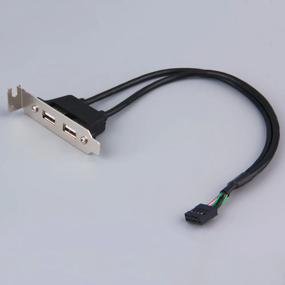 Новое расширение 2 вспомогательное устройство для USB 2,0 до 9 контактный разъем материнская плата панель кронштейн