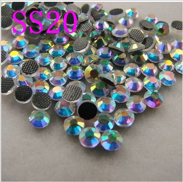 BUY 5 GET 6 BAGS Crystal AB  SS20 DMC HotFix FlatBack Rhinestones crystal Iron On stones garment sewing stones