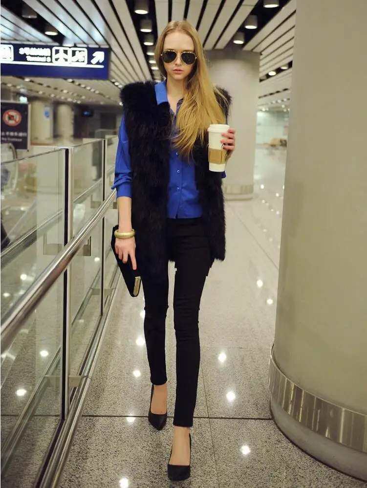 Женский жилет из искусственного меха меховой кроличий мех женский верхняя