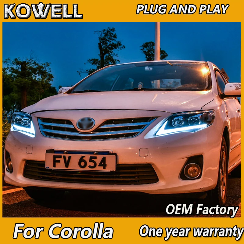 Автомобильные фары KOWELL для Toyota Corolla 2011 2013 Altis светодиодный ные DRL биксеноновые