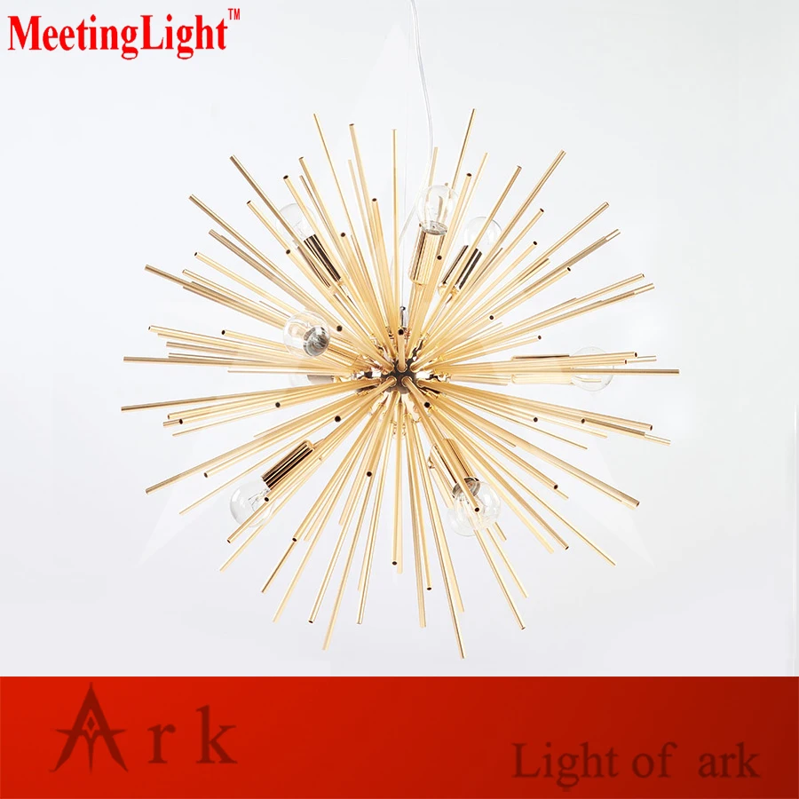 modern led gold ALUMINUM pipe radiation sphere art Personality design Living Room Restaurant Study pendant lights | Лампы и освещение