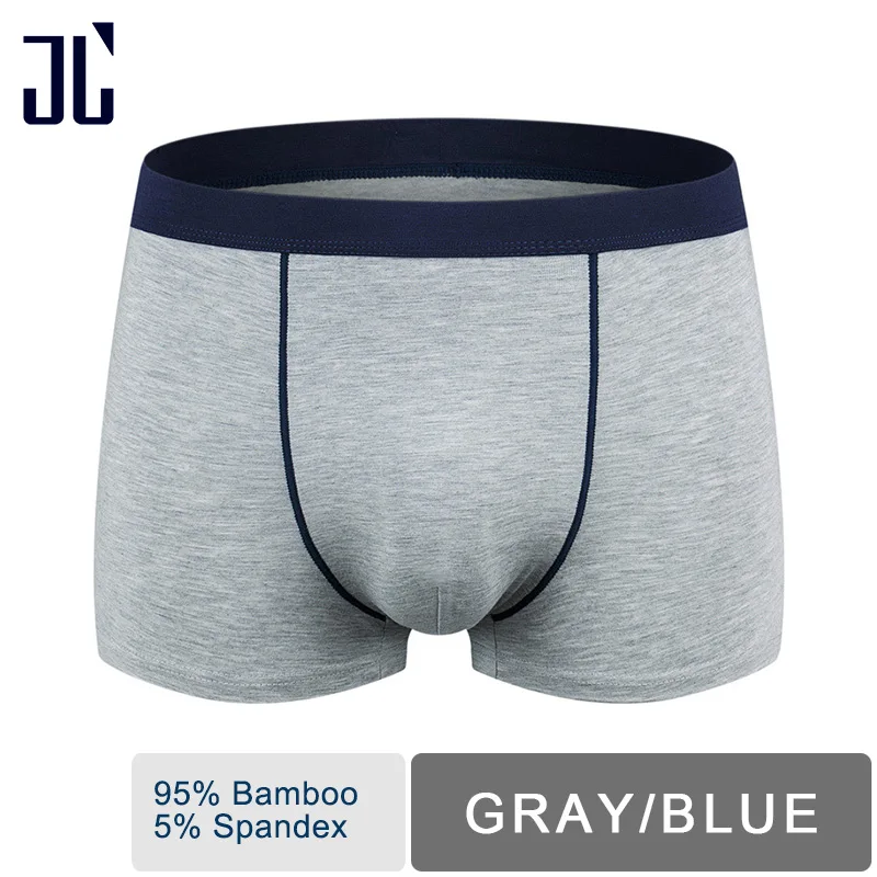 JL нижнее белье боксеры мужские 100 кг L-7XL размера плюс цельные бамбуковые модальные сексуальные мужские шорты-боксеры Брендовое нижнее белье, мужские трусы - Цвет: Gray Blue