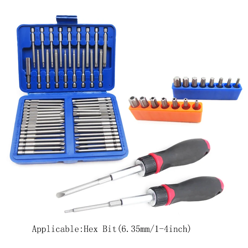 1PC Multi-function Non-slip Reversible Ratchet Wrench Screwdriver Handle for 1/4"(6.35mm) Hex Shank Bit Cr-V | Инструменты
