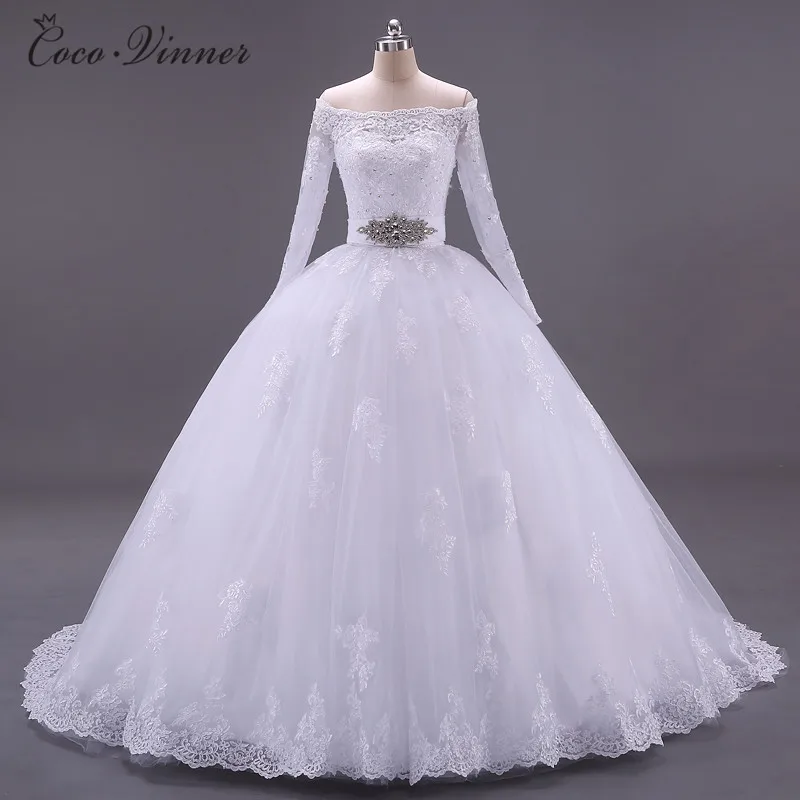 Robe De Mariage свадебное платье с вырезом лодочкой и исламским кружевом в Дубае поясом