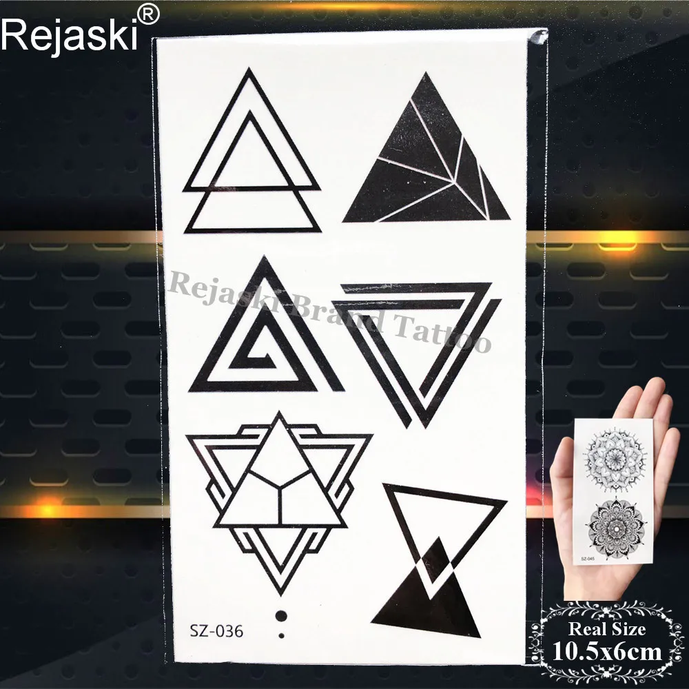PSZ036 Rejaski Black Artist Временные татуировки для женщин на руку Лев татуировки наклейки для мужчин тела шеи геометрический Тигр водостойкие татуировки наклейка - Цвет: PSZ036