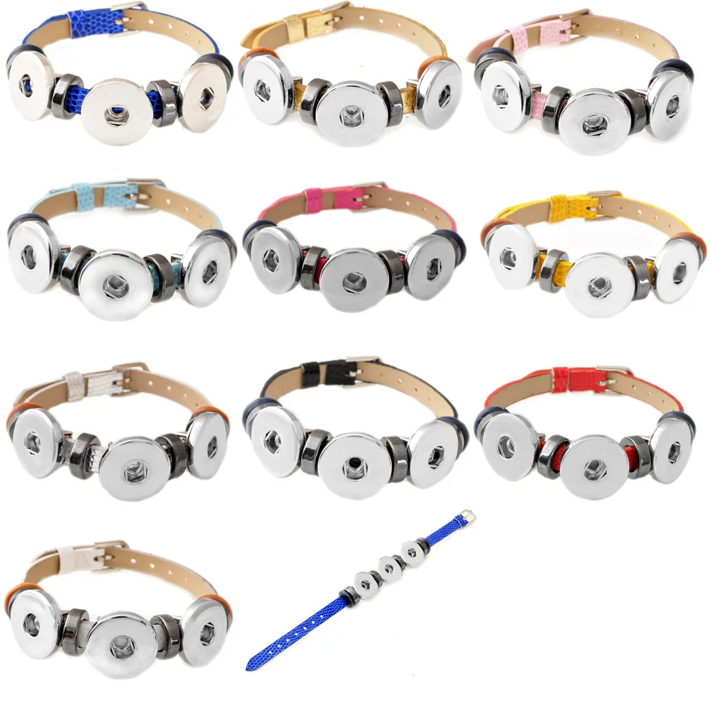 P00546 10 видов цветов дешевле PU rivca snap бутон настоящая кожа браслет подходит 18 мм