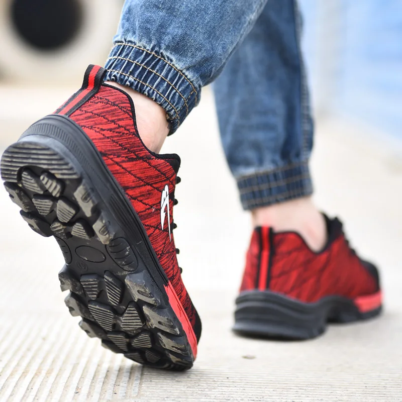 ZYYZYM/Женская Рабочая защитная обувь размера плюс, повседневные кроссовки со стальным носком, рабочая обувь, женская обувь на шнуровке, уличная Рабочая защитная обувь для женщин