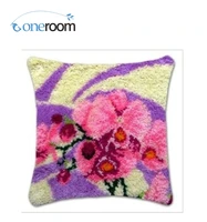 bz456 plum flowers 2th hook rug kit pillow diy unfinished crocheting yarn mat latch hook rug kit floor