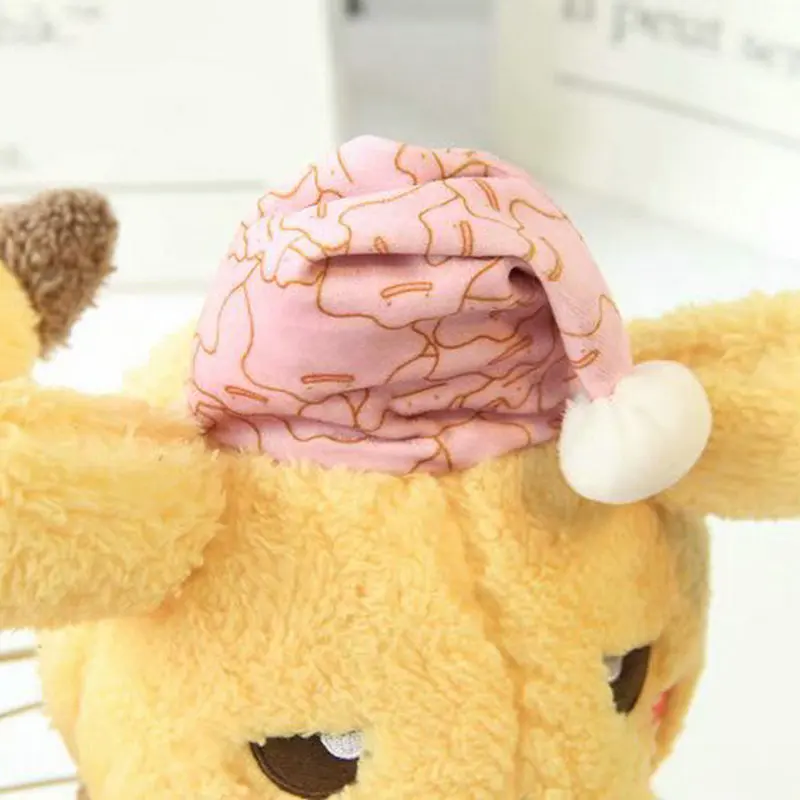 Kawaii Pikachu плюшевая аниме игрушка супер мягкая детская подушка для сна розовая шапка застенчивый сонный Пикачу Кукла игрушки для мальчиков и девочек игра кукла подарок