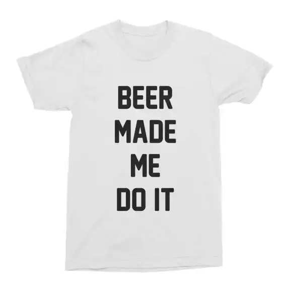 Футболка с пивом футболка надписью Beer Make Me Do It забавная Мужская хлопковая премиум