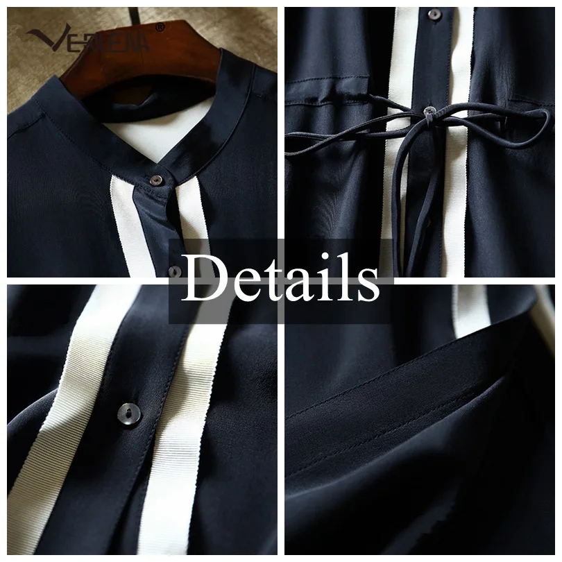 Женское летнее платье-рубашка Verlena на шнурке из 100% шелка | Женская одежда