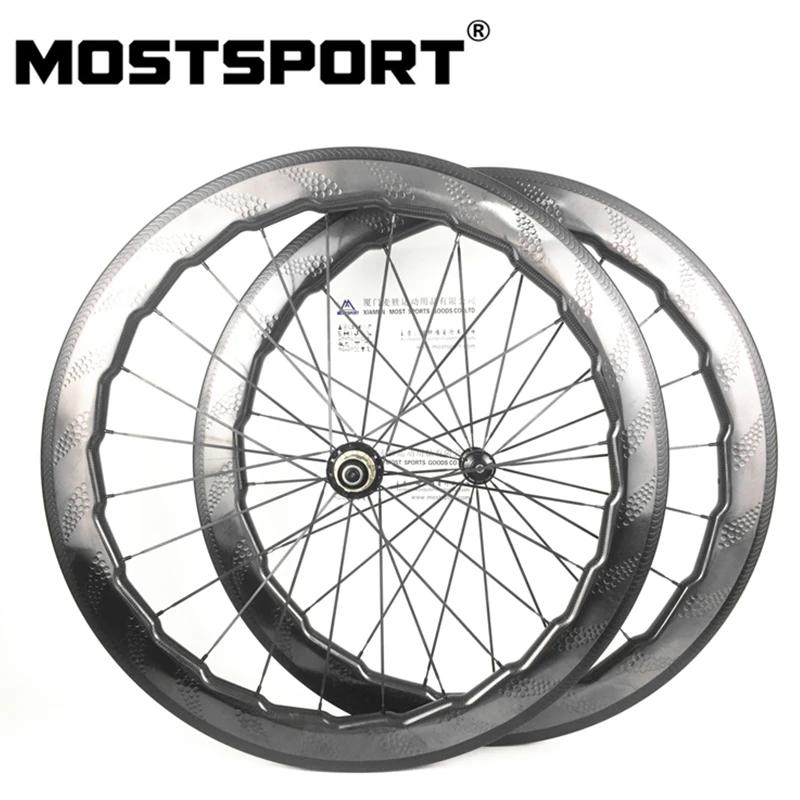 NSW454 Dimpled 58mm Tubular Carbon Wheels With Powerway R36 Hubs | Спорт и развлечения
