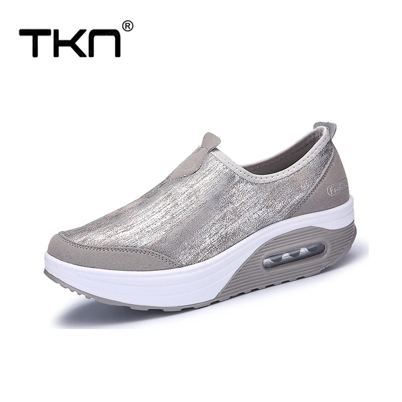 Женские кроссовки на платформе TKN повседневные с дышащей сеткой Tenis Feminino слипоны