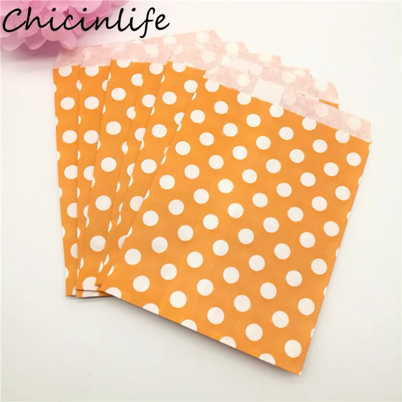 Chicinlife 25 шт./лот крафт бумажные мешки в горошек конфеты печенье попкорн еда
