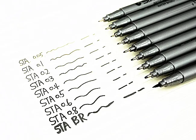 STA скетч маркеры для рисования различных размеров наконечников пигментная