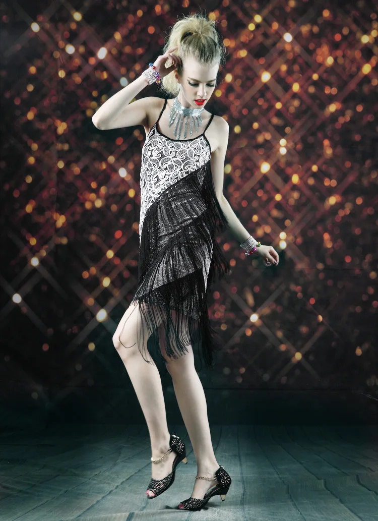 2013 New Latin fringe show clothing shiny piece of conjoined dance skirt matches clothes 1333 | Тематическая одежда и
