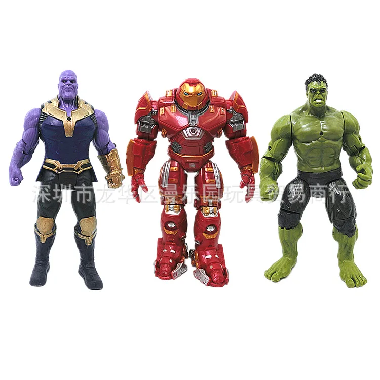 Avengers 3 Infinity War Thanos Iron Spider Figure Spiderman Hulk Black Panther Iron Man Action Figure Toys For Children 16-18CM