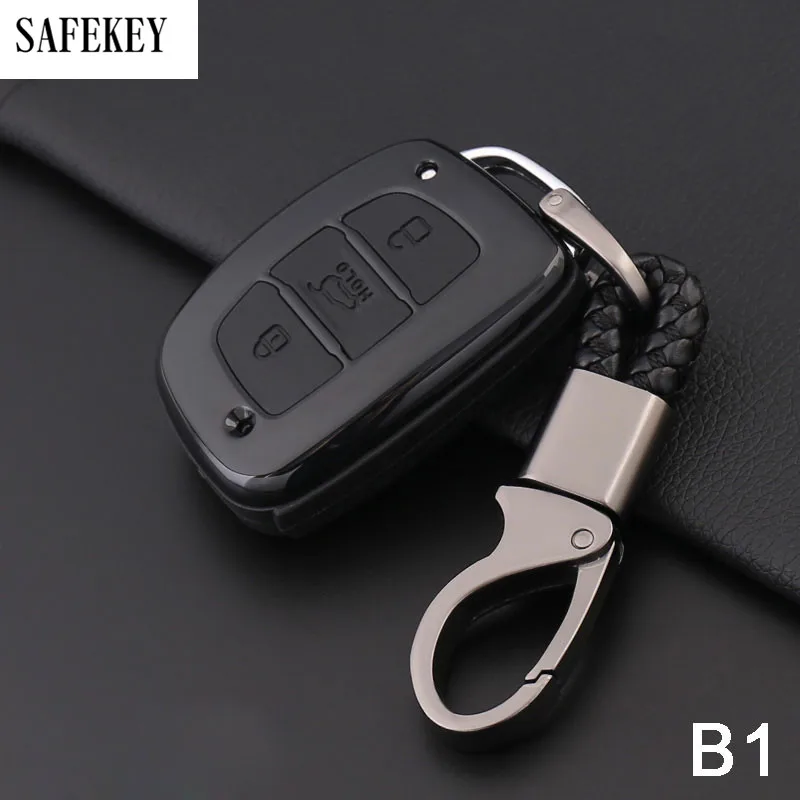 Чехол для ключей из углеродного волокна для hyundai IX45 Santa Fe(DM) 2013 3 кнопки